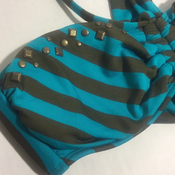 Ella Moss Bikini Swim Top Striped Sz S - Picture 3 of 8